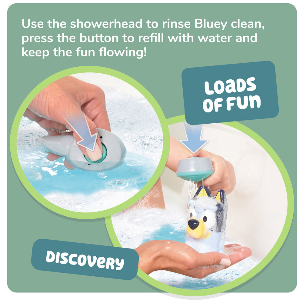 Tomy Toomies Shower & Scrub Bluey With Figurine Bathtime Activity Toy — image 10
