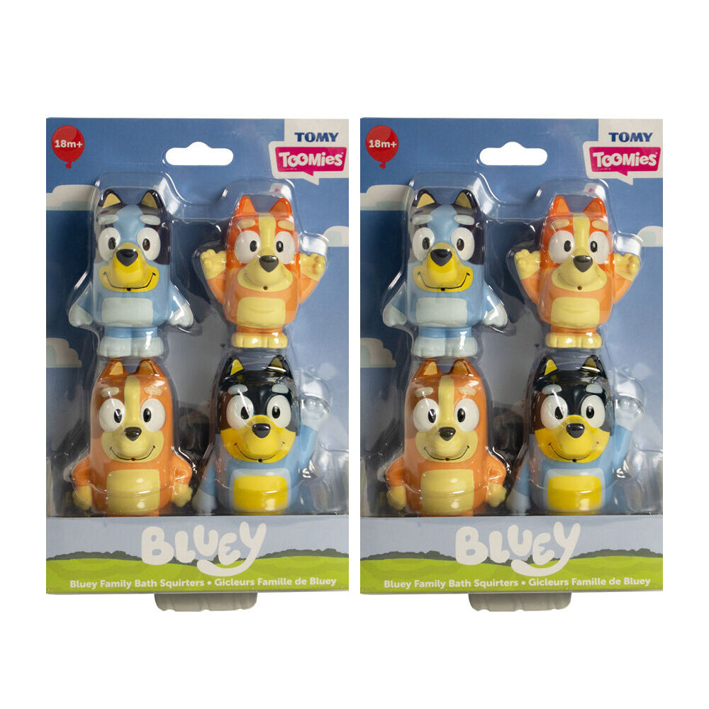 Toomies 4pc Toomies Bluey Family Bath Squirters Childrens Water Toy Set 18m+ (2 Pack)