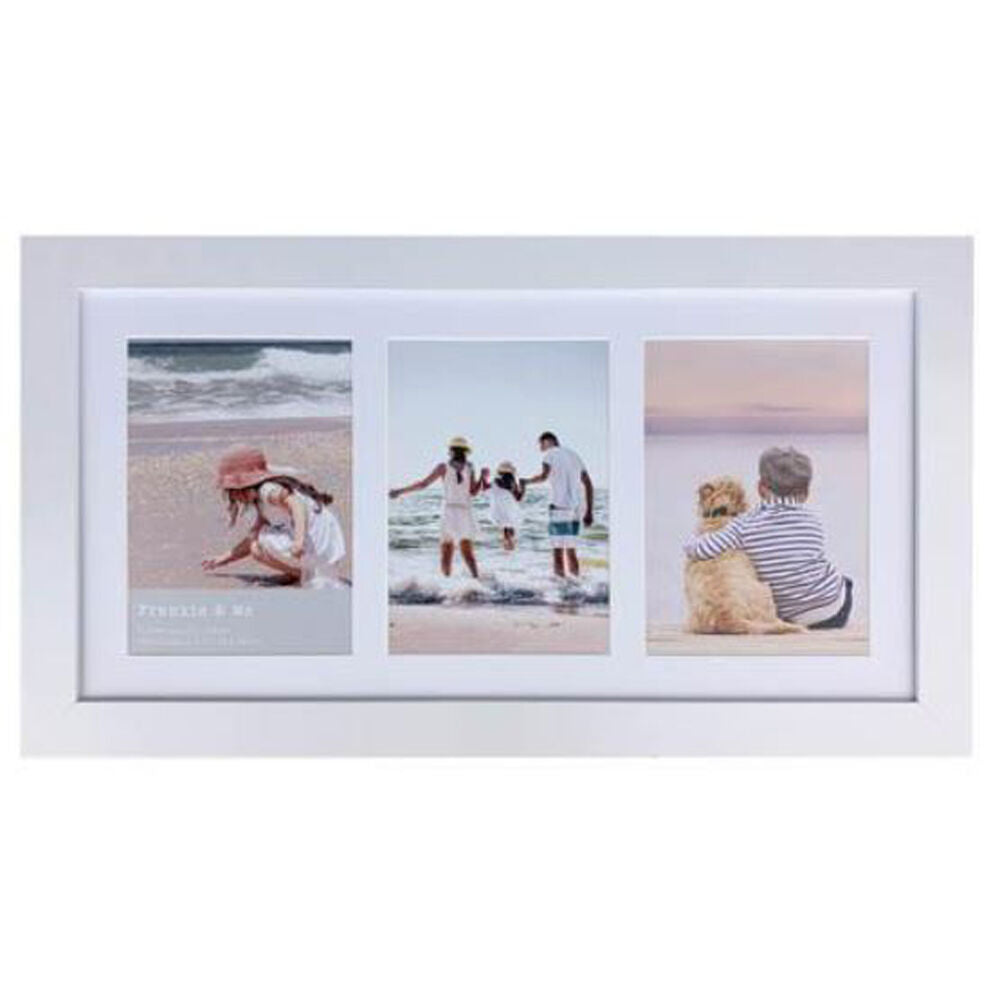 Frankie & ME Wooden Collage 5x7'' Triple Picture Frame Home/Office Decor — White