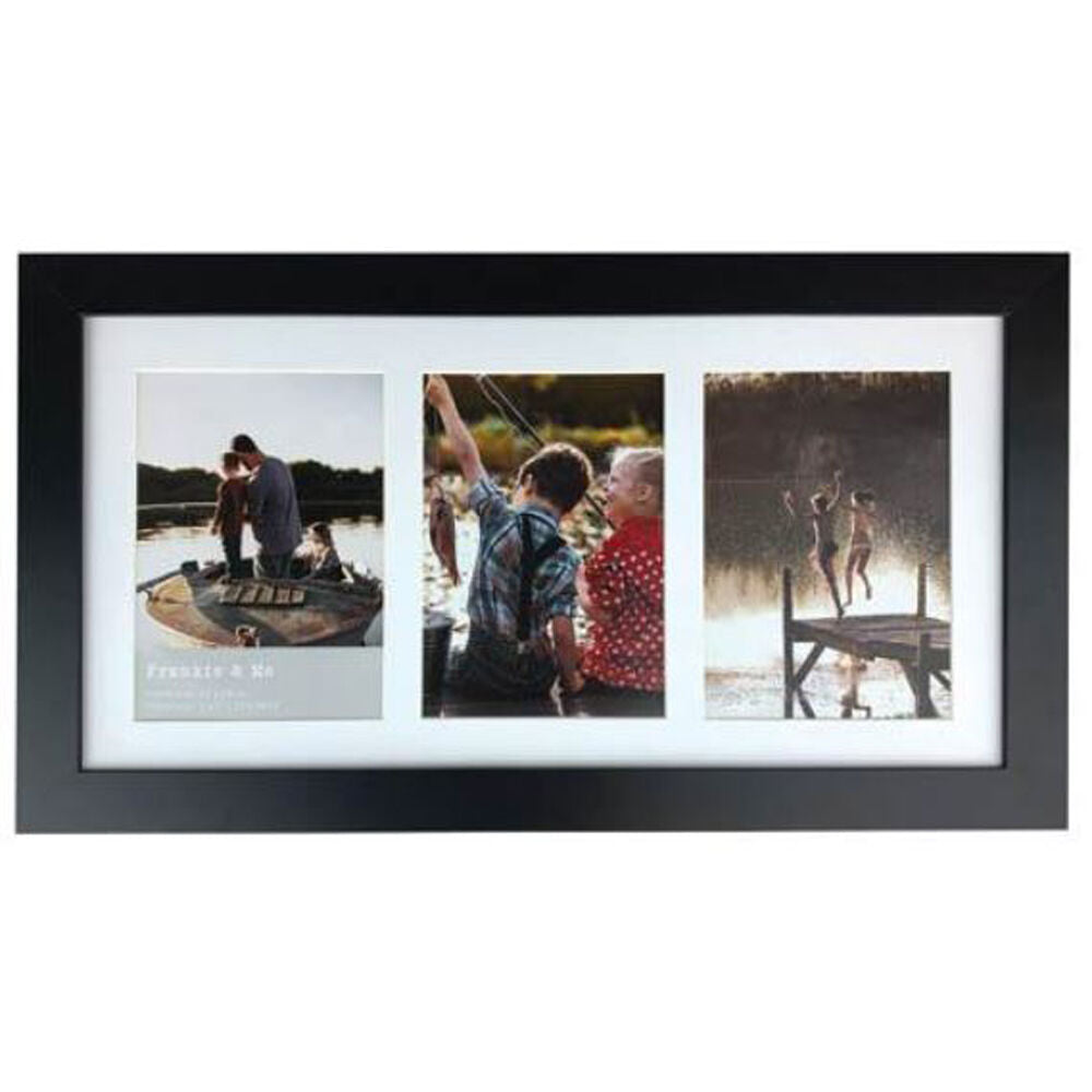 Frankie & ME Wooden Collage 5x7'' Triple Picture Frame Home/Office Decor — Black