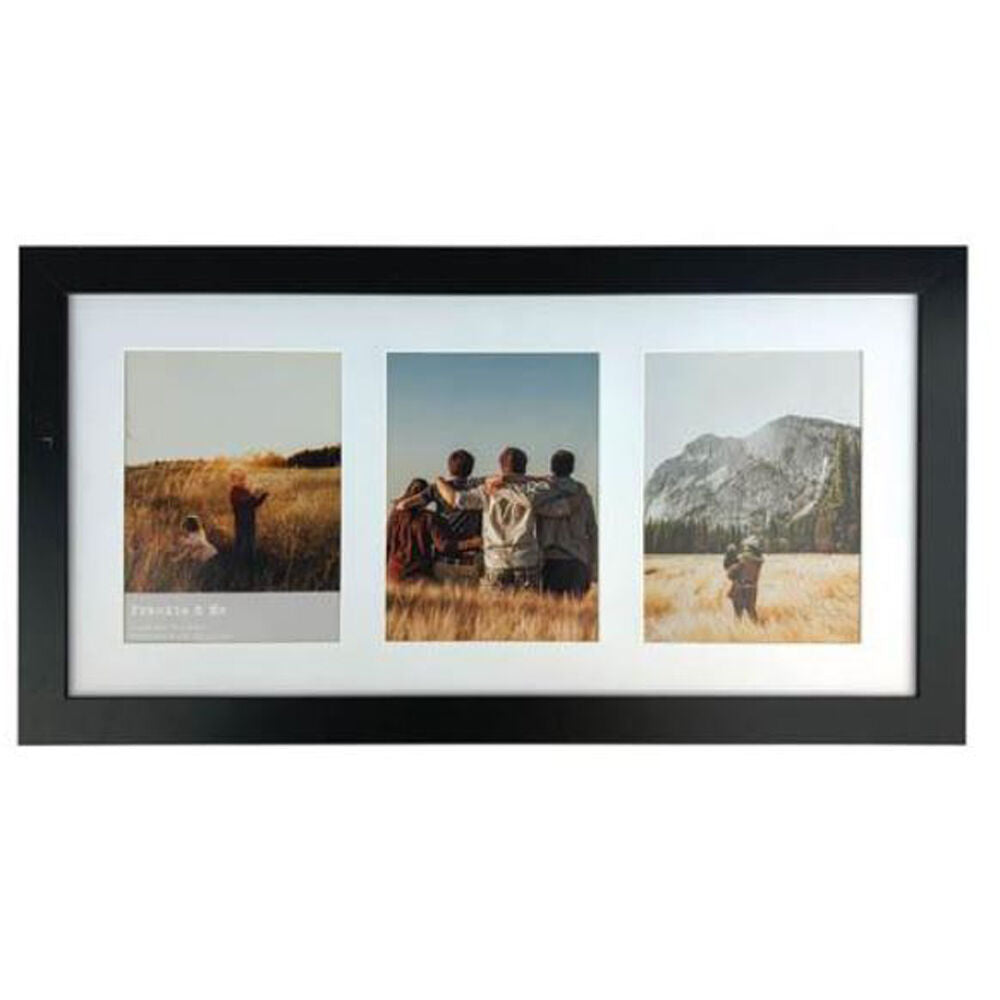 Frankie & ME Wooden Collage 6x8'' Triple Picture Frame Home/Office Decor — Black