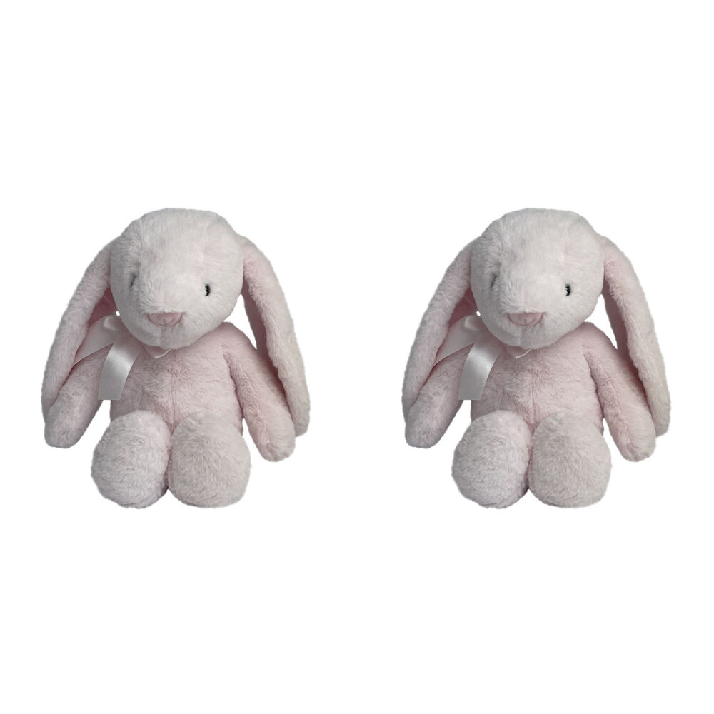 Momoko Bunny Stuffed Animal Kids/Children Soft Doll Plush Toy 35cm Pink (2 Pack)