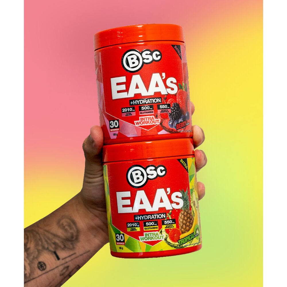 BSc EAA’s + Hydration Powder Intra Workout 30 Serves 180g Berry (2 Pack) — image 3