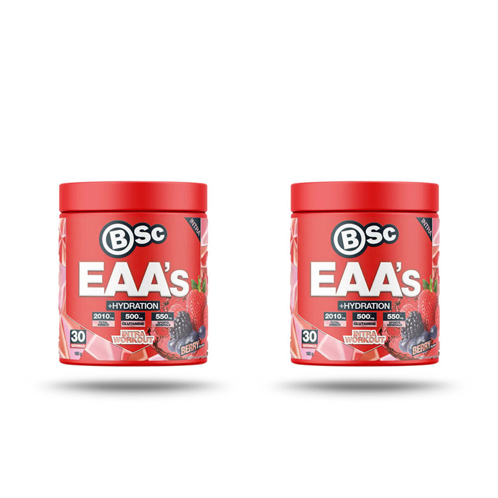 BSc EAA’s + Hydration Powder Intra Workout 30 Serves 180g Berry (2 Pack)