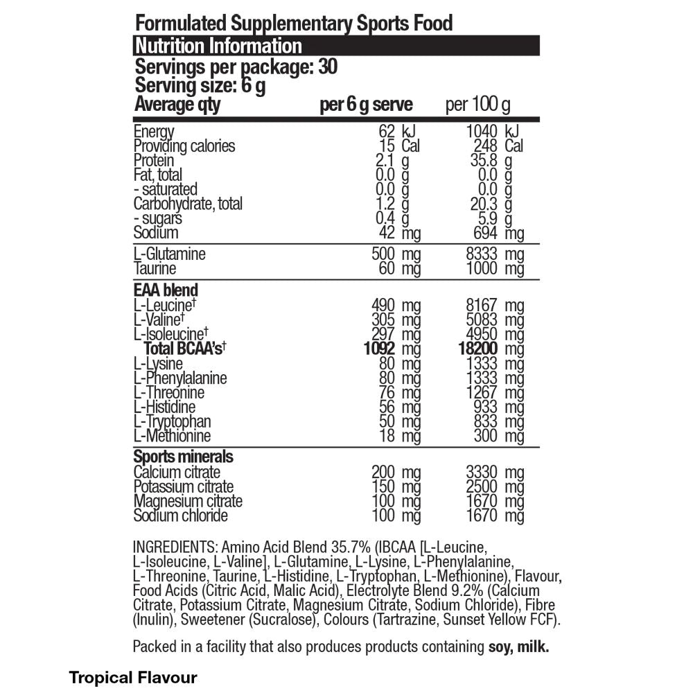 BSc 180g Tropical EAA’s + Hydration Powder Intra Workout 30 Serves — image 3