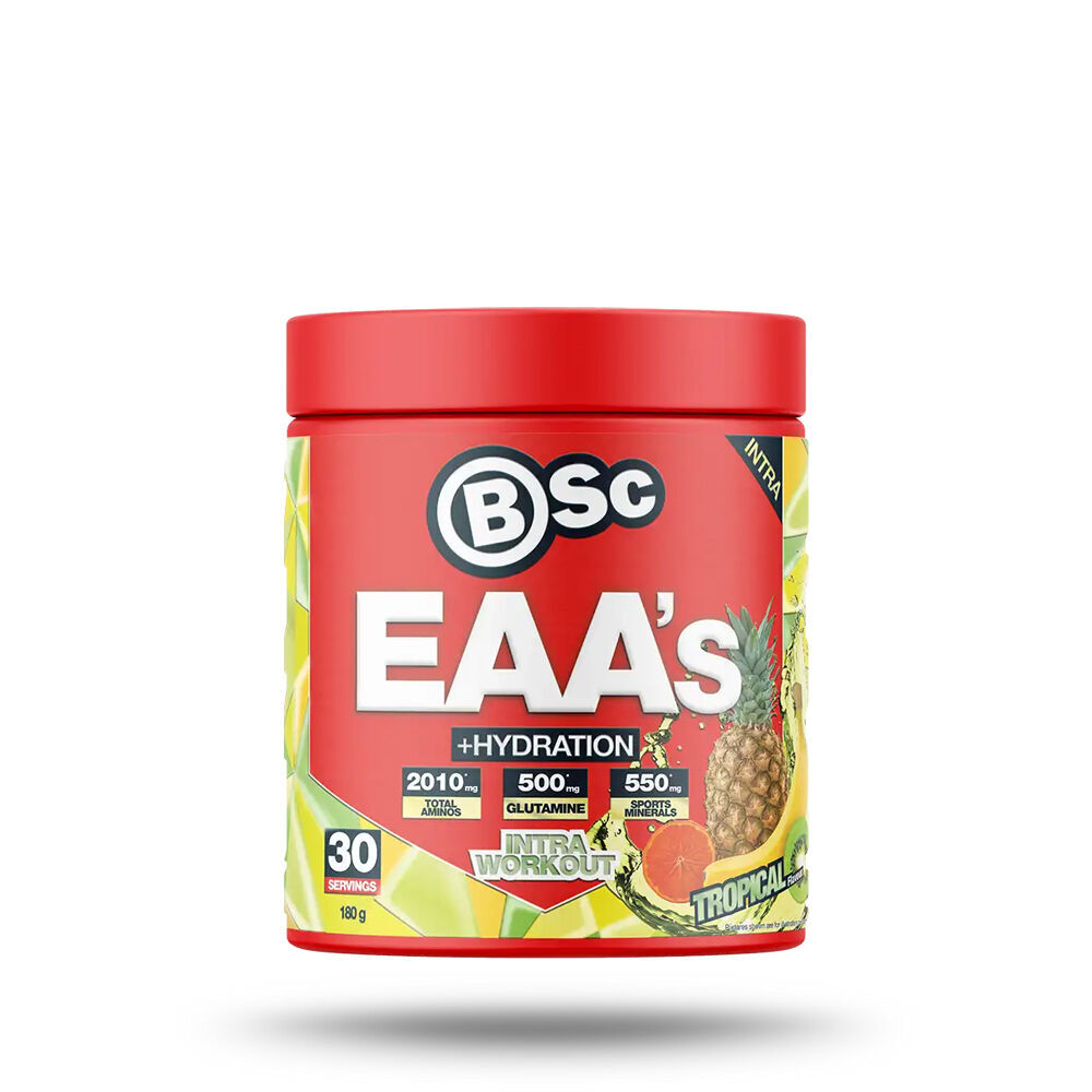 BSc EAA’s + Hydration Powder Intra Workout 30 Serves 180g Tropical (2 Pack) — image 2