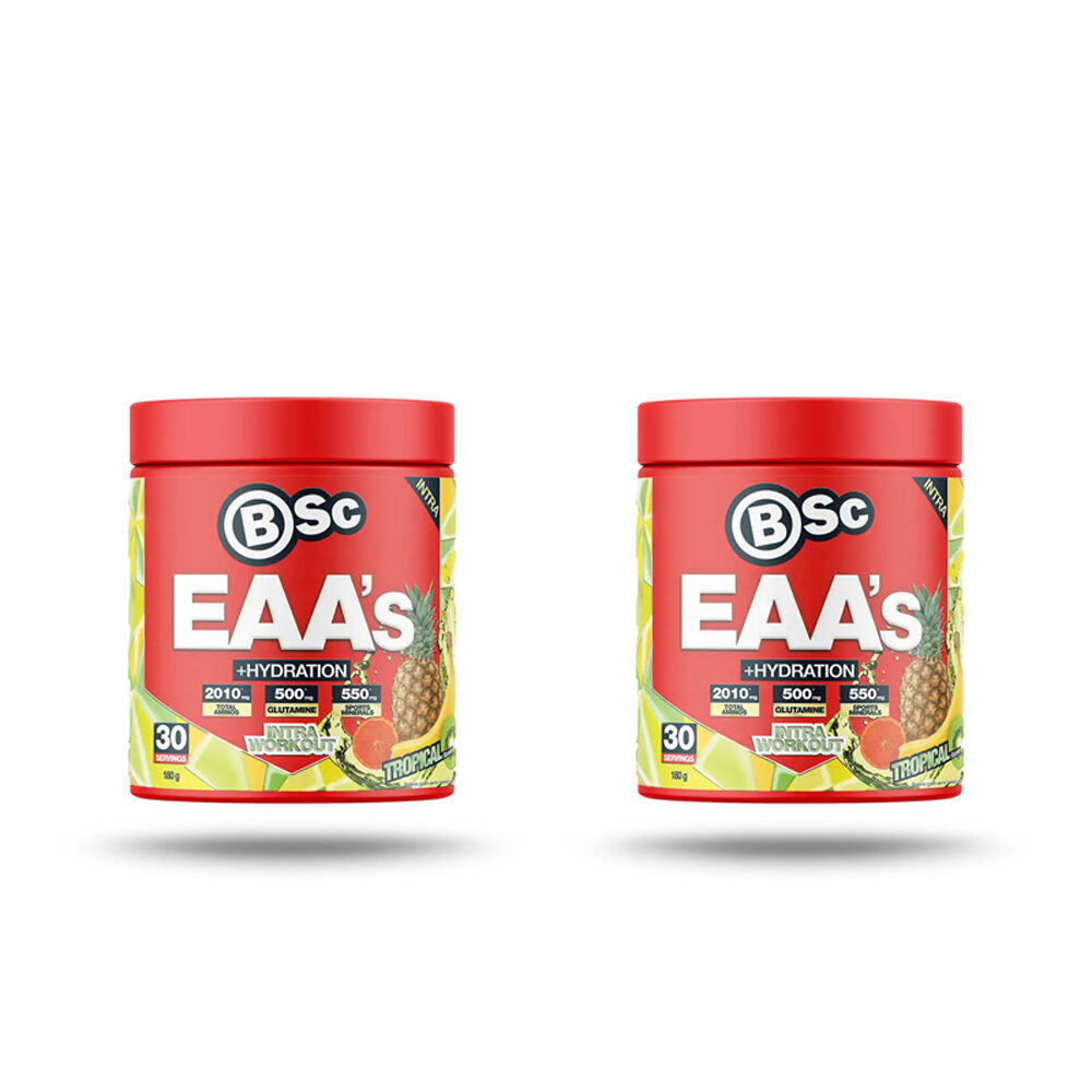 BSc EAA’s + Hydration Powder Intra Workout 30 Serves 180g Tropical (2 Pack)