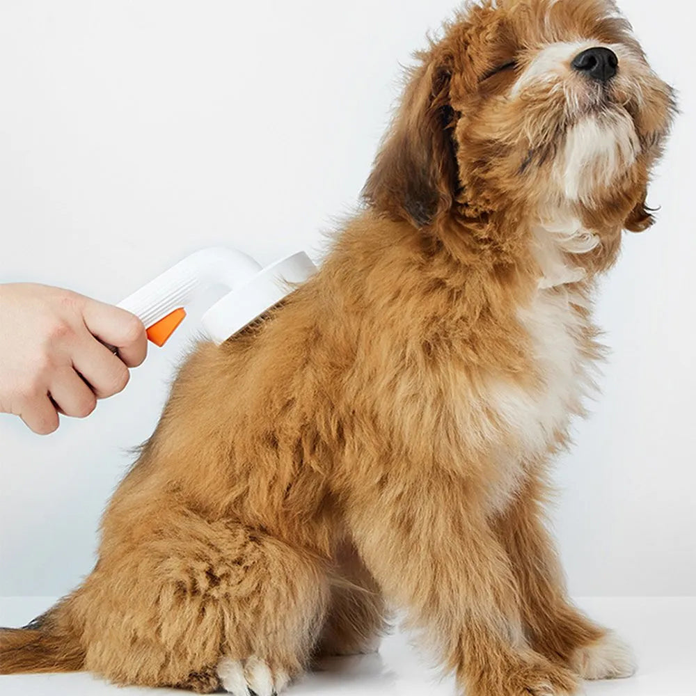 Petkit Large Pet Dog/Cat Round Grooming Brush/Comb 2 w/ Fur Release Button White — image 3