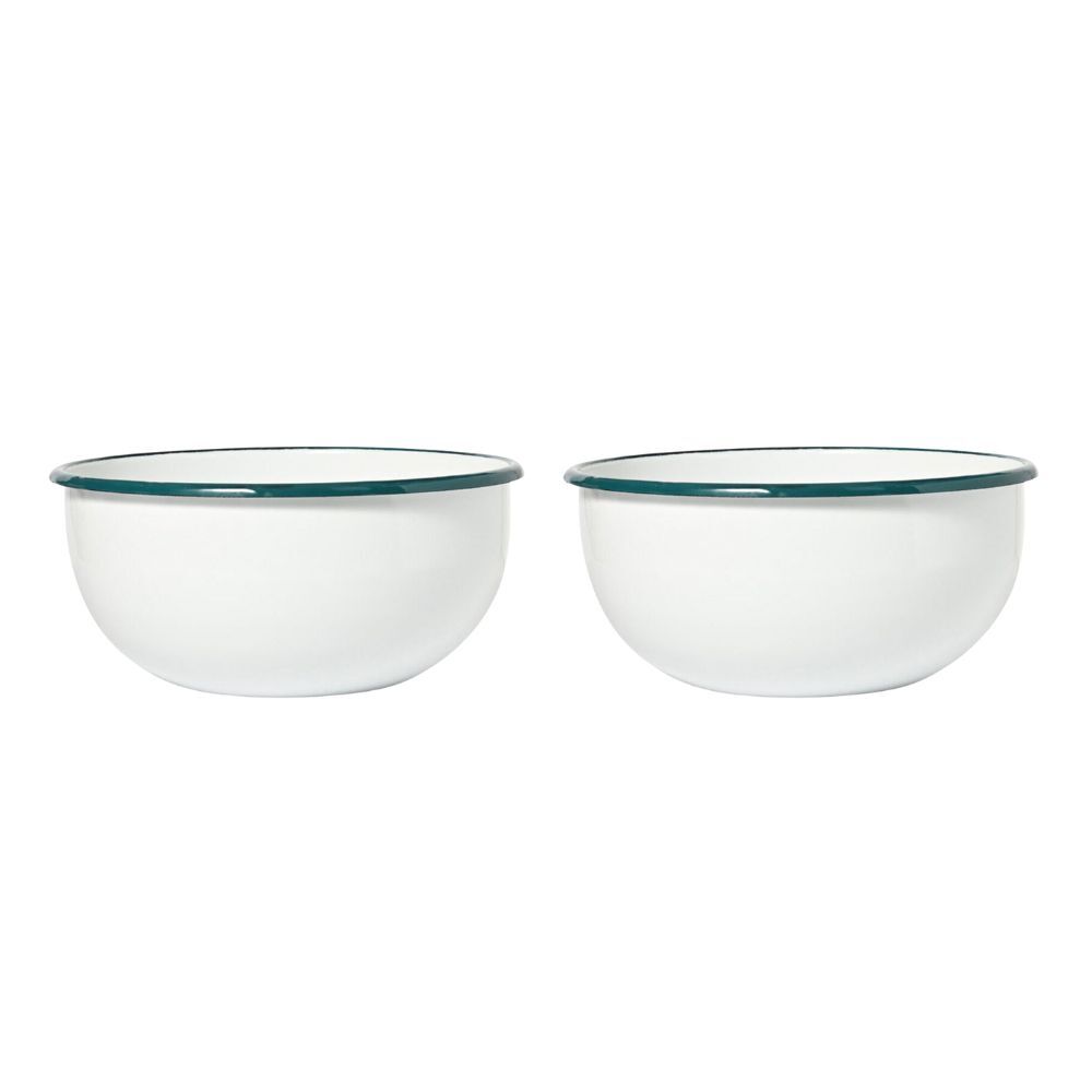 ST. Claire St. Clare Enamel Mixing Bowl 22cm Cooking Baking Round Kitchenware White (2 Pack)