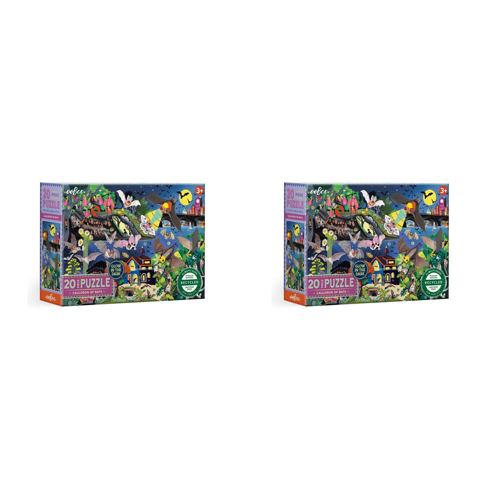 Eeboo 20pc eeBoo Jigsaw Puzzle 28x38cm Cauldron of Bats Play Educational Game 3+ (2 Pack)