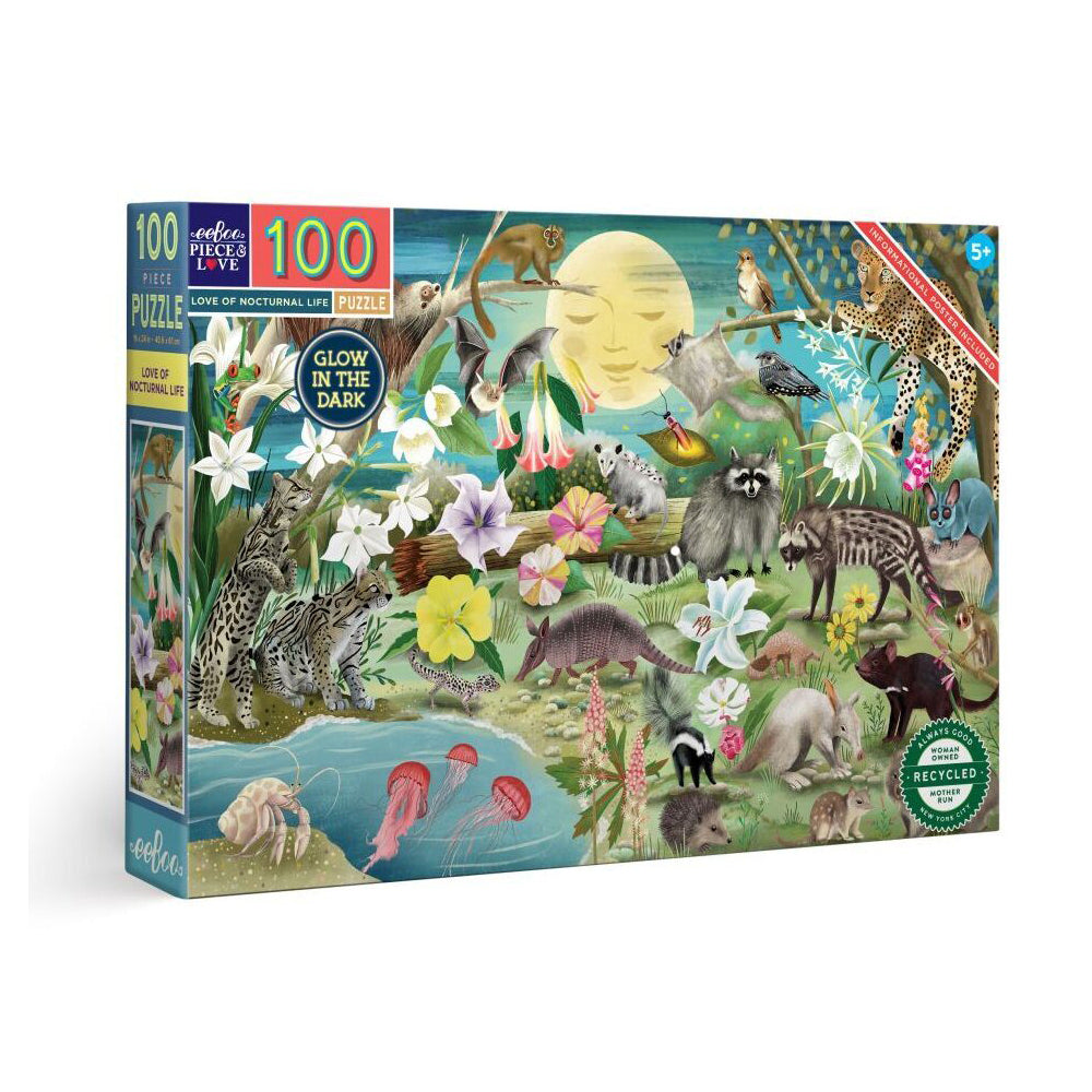 Eeboo 100pc eeBoo Jigsaw Puzzle Love of Nocturnal Life 61x40.6cm Learning Game 5+ (2 Pack) — image 2