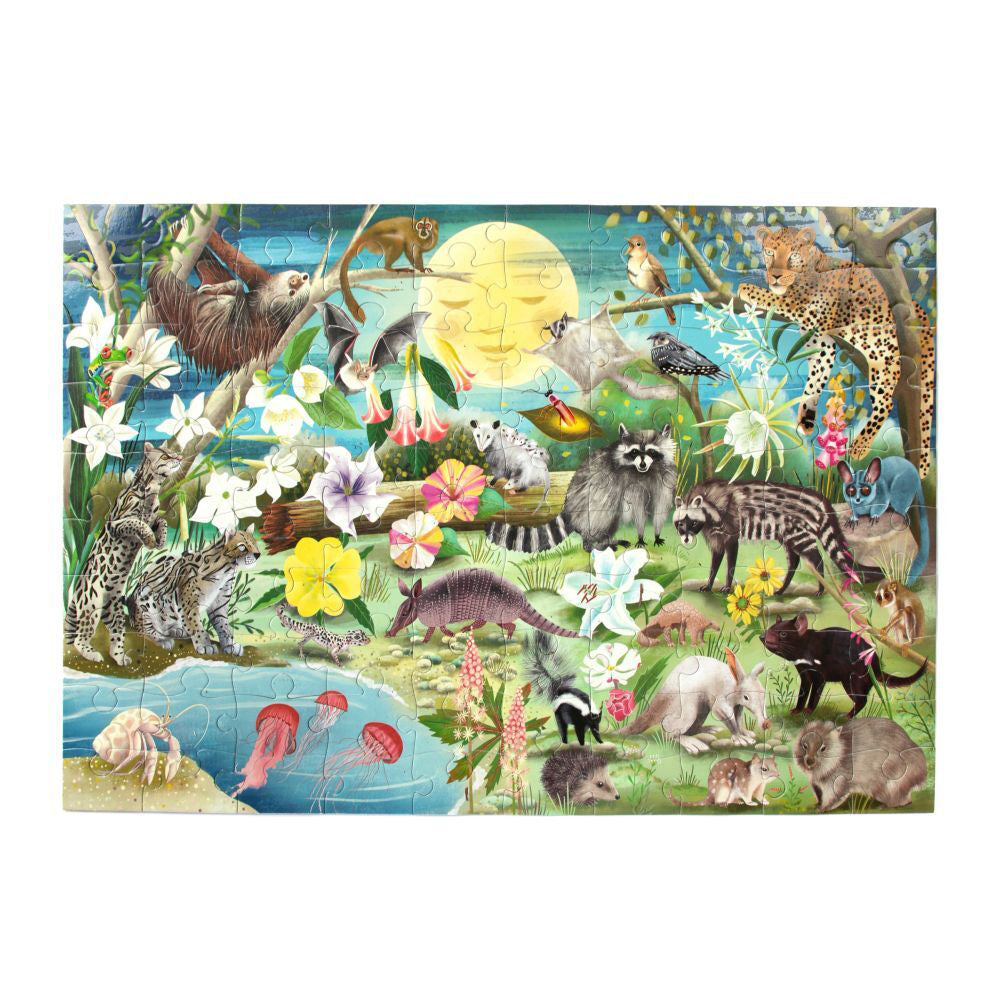 Eeboo 100pc eeBoo Jigsaw Puzzle Love of Nocturnal Life 61x40.6cm Learning Game 5+ (2 Pack) — image 3