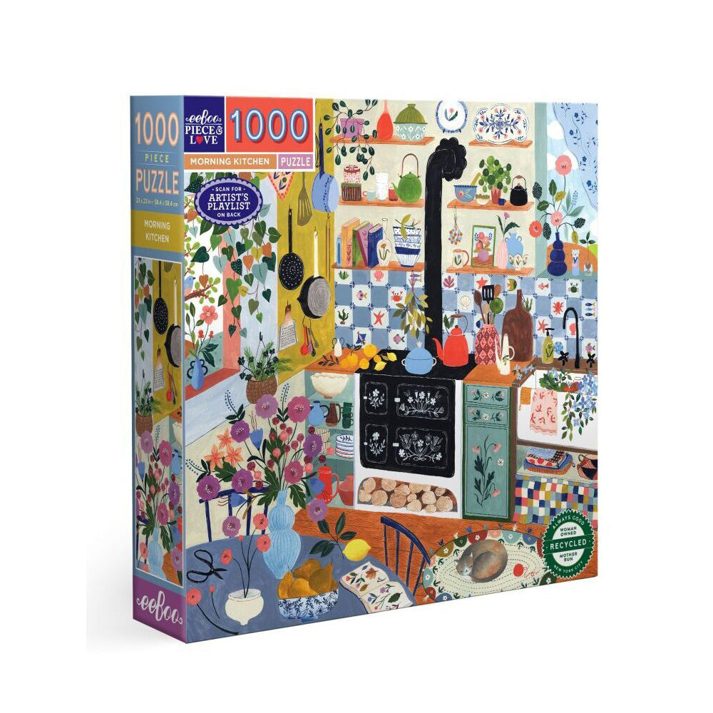 Eeboo Jigsaw Puzzle 58.4cm Educational Play Game Morning Kitchen 14+ (1000 Pieces)