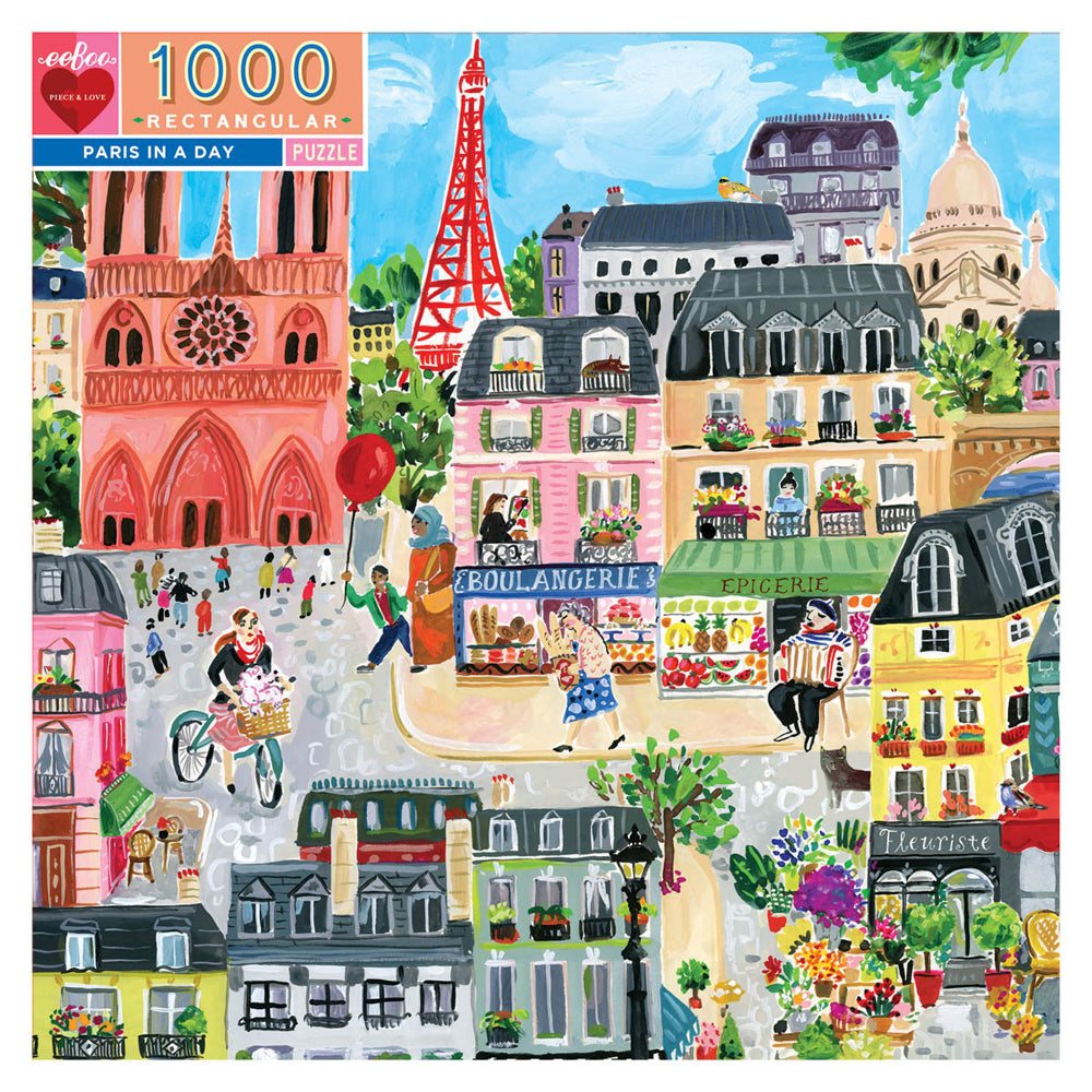 Eeboo Jigsaw Puzzle 58.4cm Educational Play Game Paris In a Day 14+ (1000 Pieces)