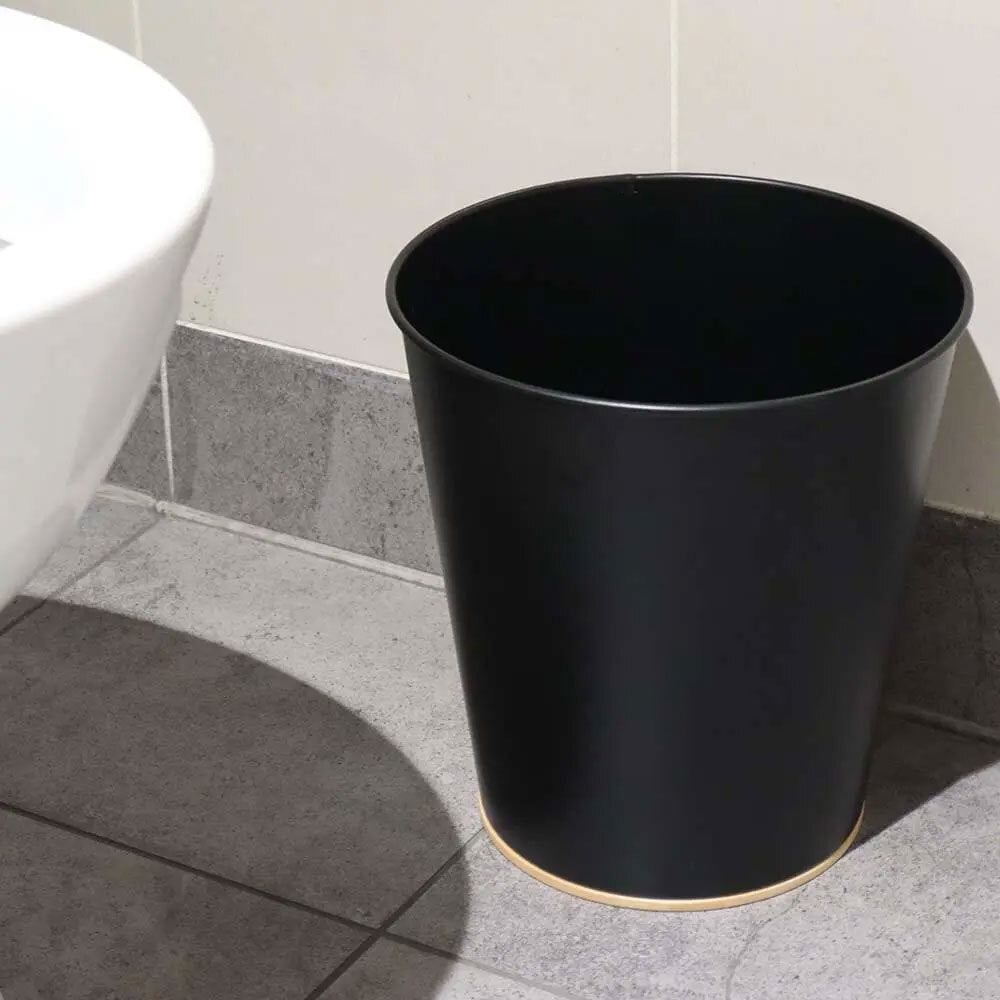 Eco Basics Compact Versatile Waste Paper Rubbish Disposal Bin 8L - Black — image 2