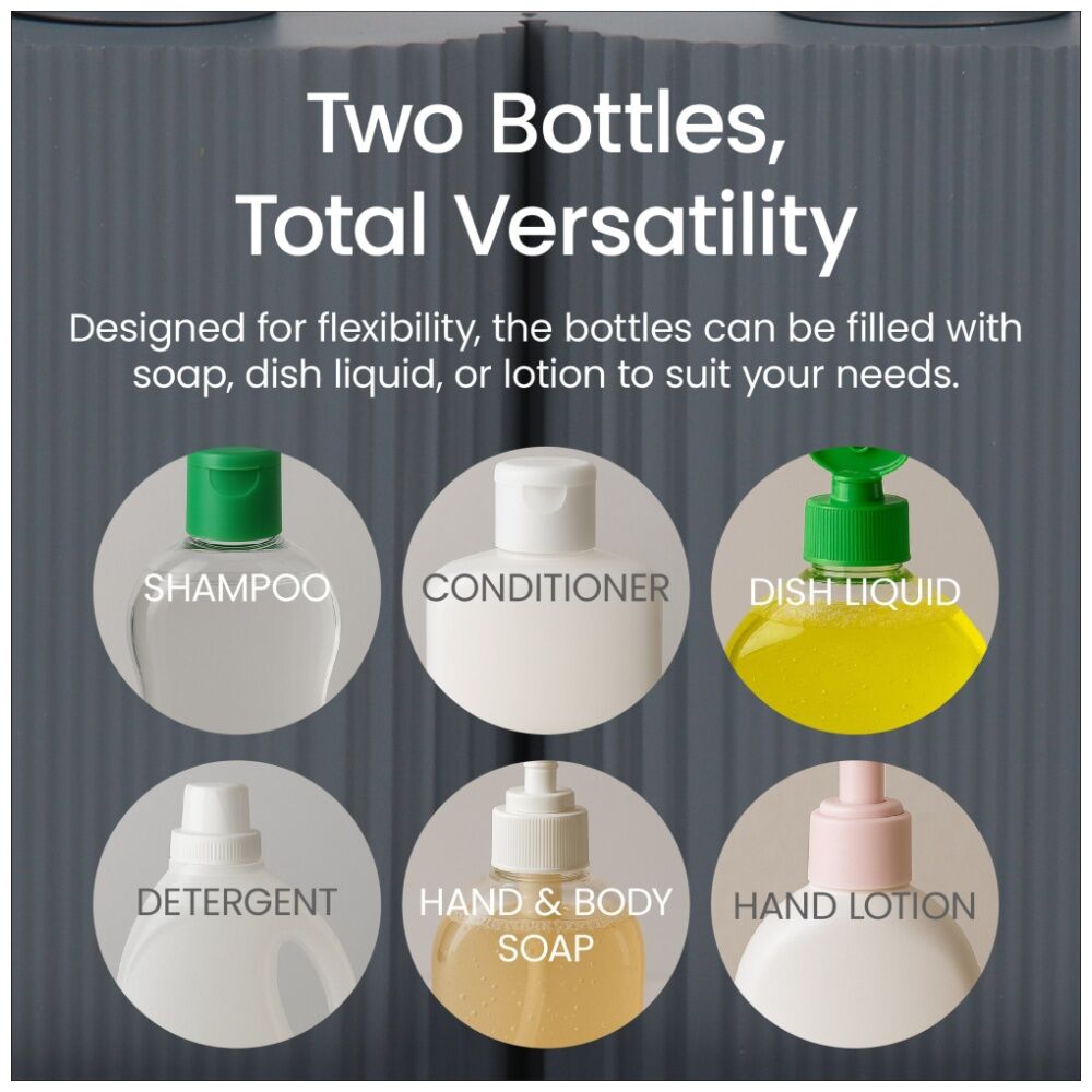 Eco Basics Wash Station Duo Resin Plastic Soap Dispenser Bathroom — image 4
