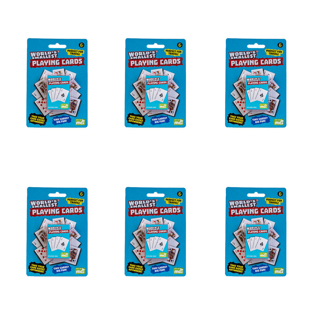 Mdi Worlds Smallest Playing Cards Mini Deck Party Game Set Portable Card (6 Pack)