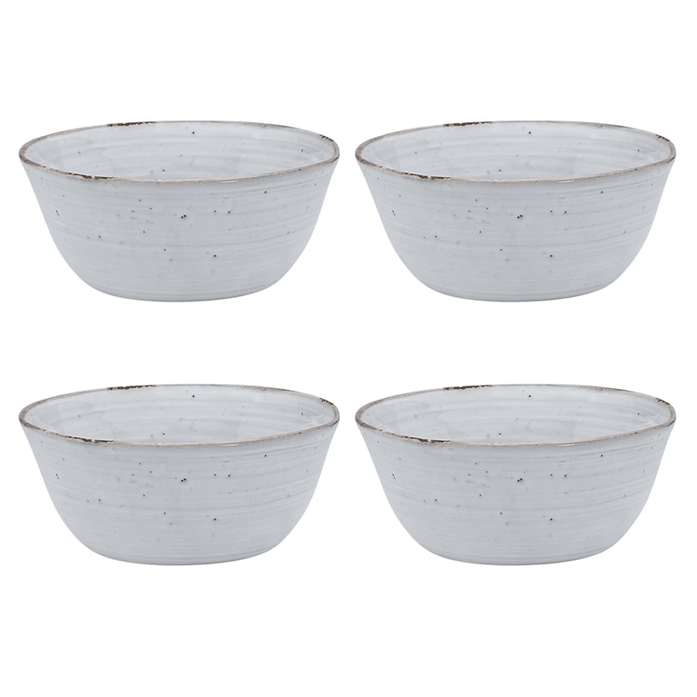 Ecology Ottawa Stoneware Rustic Round Dinner Food/Soup Bowl 15.5cm - Orchid (4 Pack)