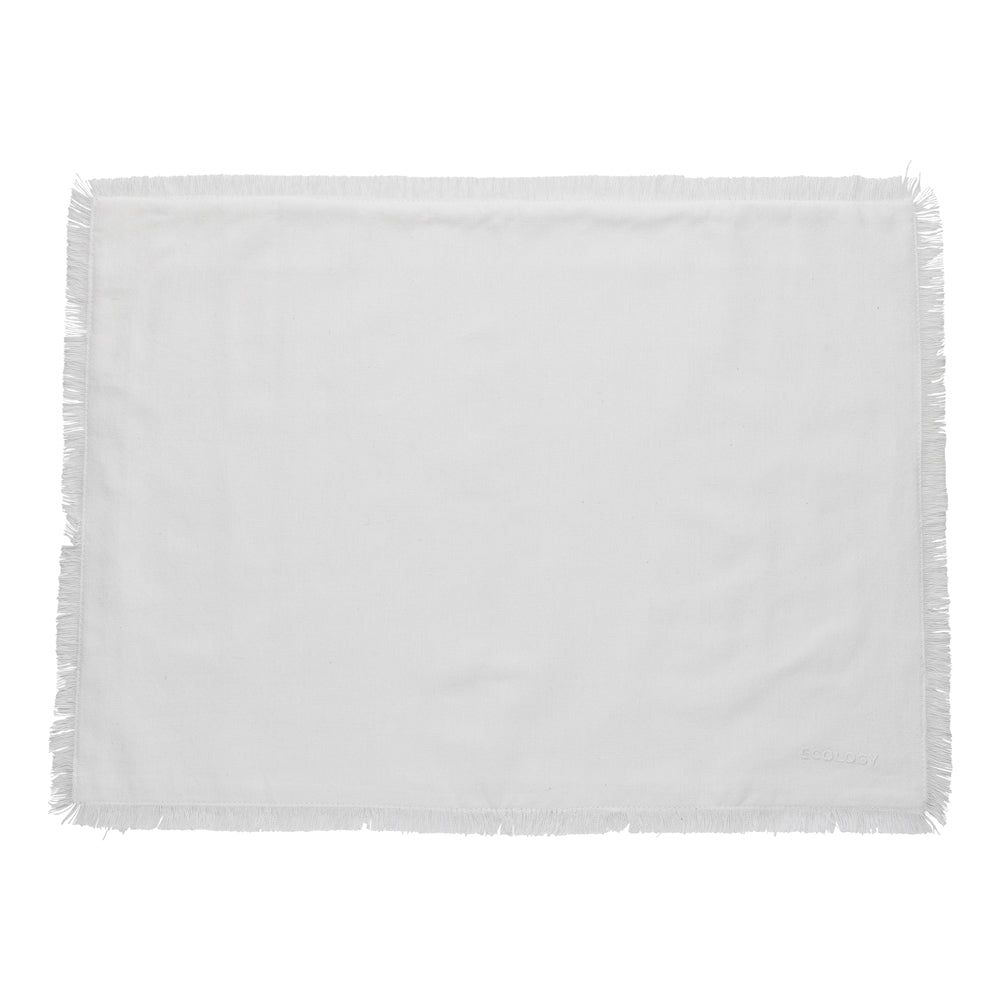 Ecology Tableware Elegant Fray Dining Tabletop Placemats 53cm White (4 Pieces) — image 2