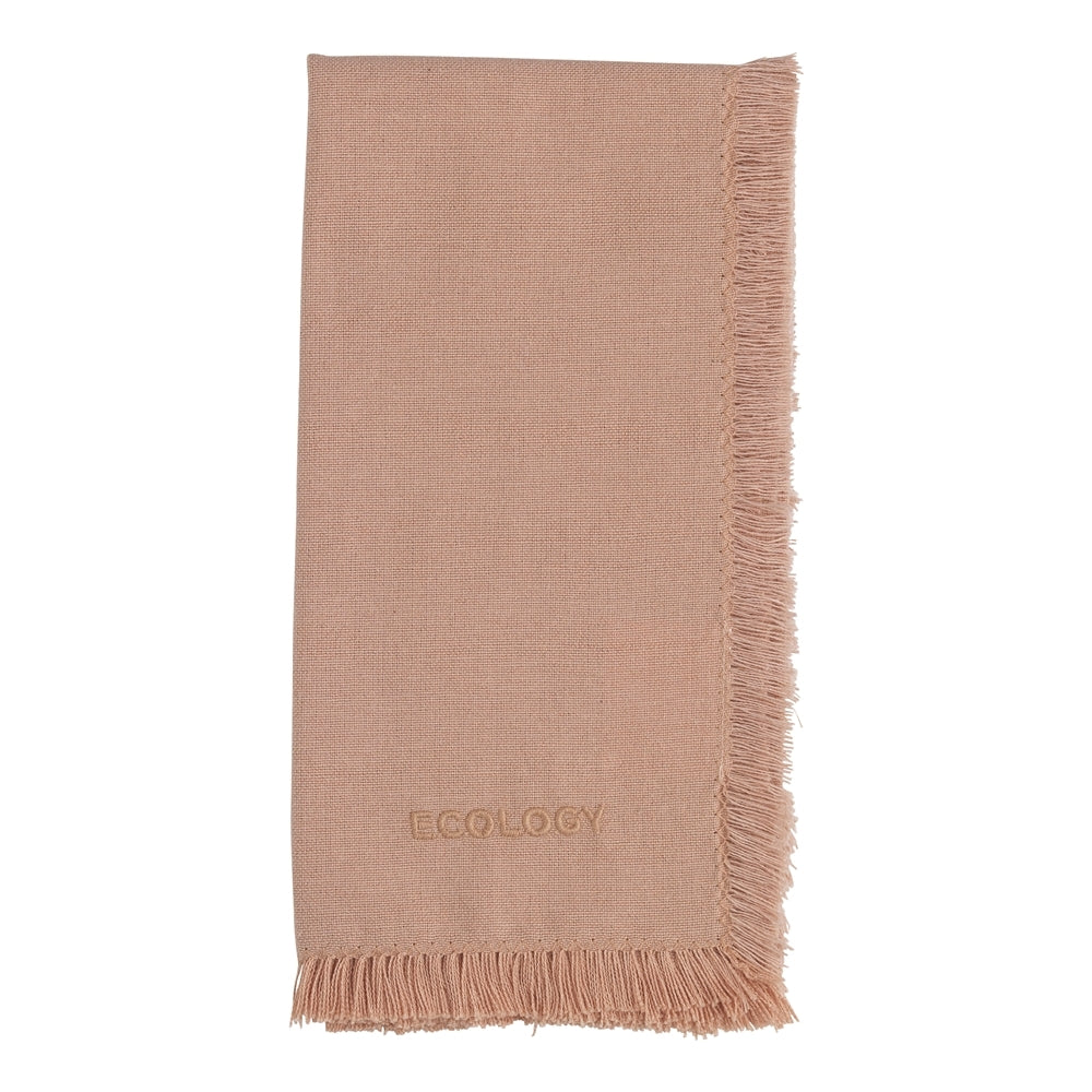 Ecology Cotton Tableware Elegant Fray Dining Table Napkins 45cm Blush (4 Pieces) — image 2