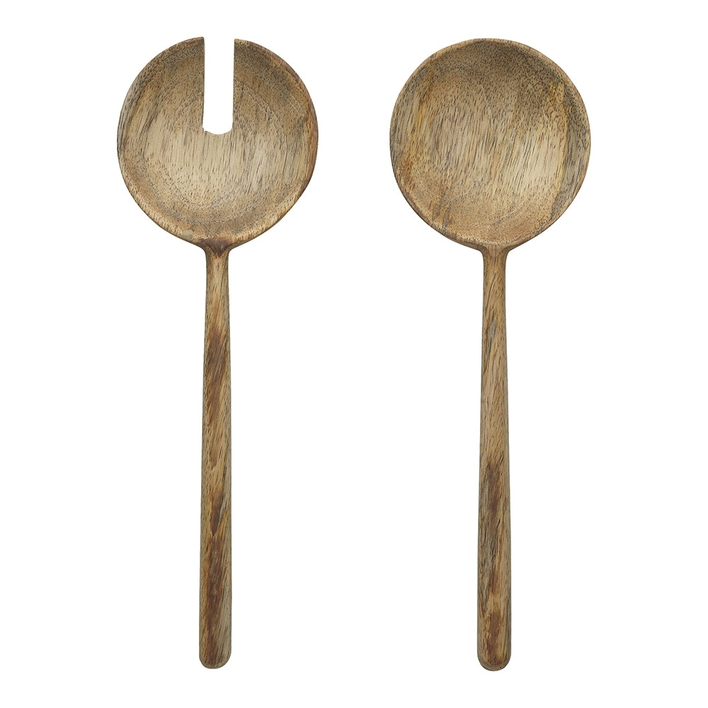 Ecology Mango Wood Rustic Kitchenware Drift Classic Salad Servers 28cm (2 Pieces)