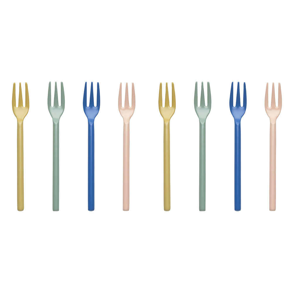 Ecology Stainless Steel/Enamel Apostle Cake Elegant Kitchen Forks 14cm (8 Pieces)