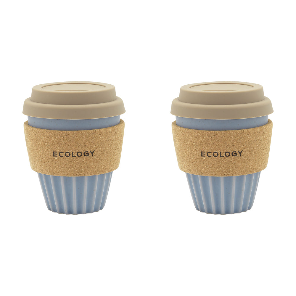 Ecology Wander Coffee Tumbler Carry Cup Travel Drinking Mug 300ml Blue (2 Pack)