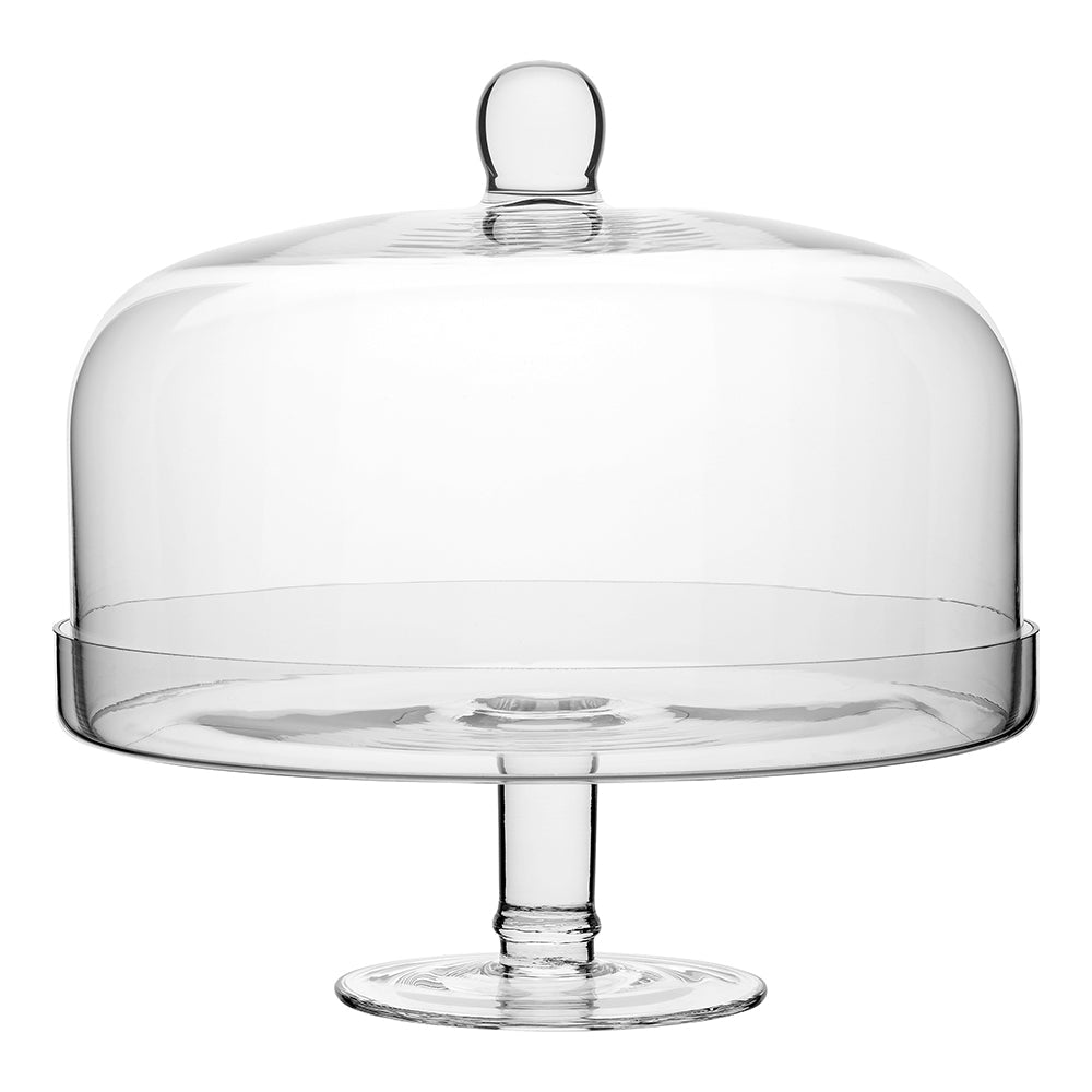 Ecology Tableware Soda Lime Glass Classic Elegant Cake Stand w/ Dome 28cm