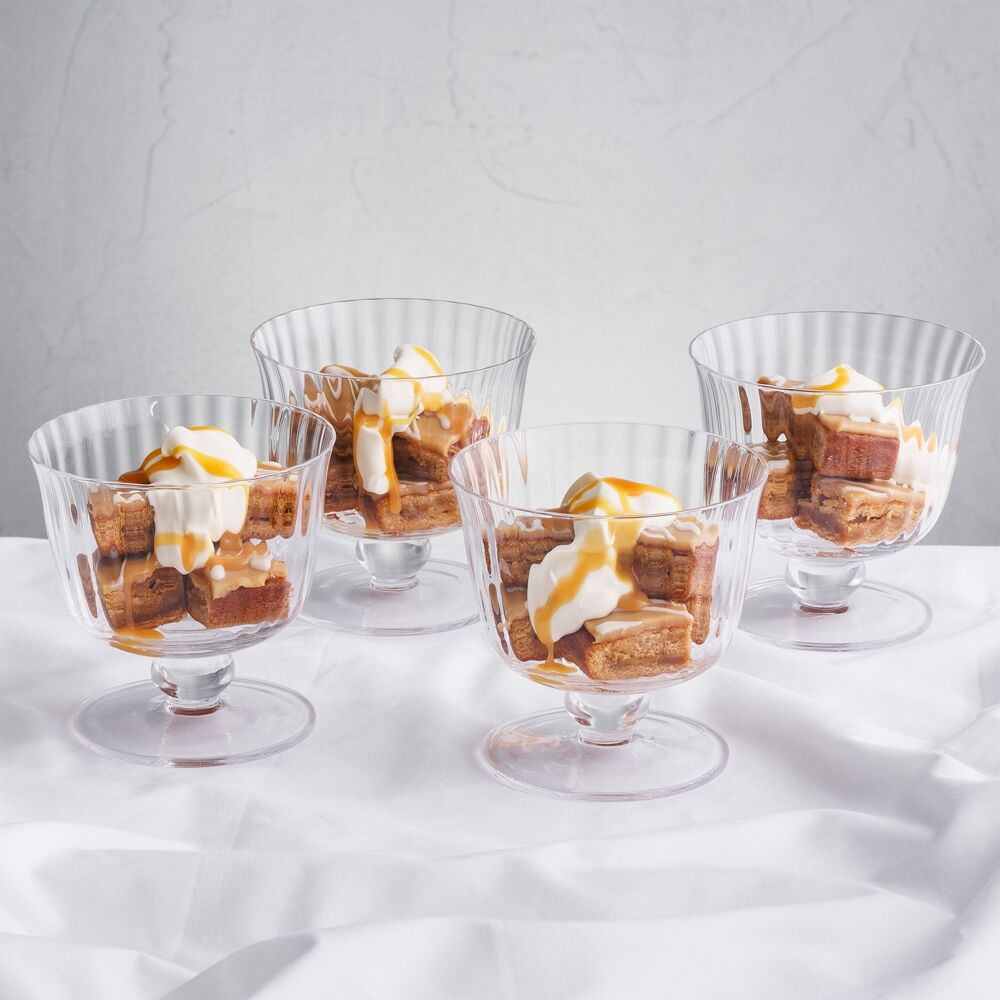 Ecology Classic Timeless Soda Lime Glass Mini Bowls Fluted 10cm Clear (4 Pieces) — image 3