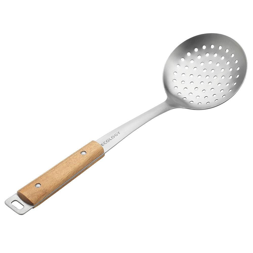 Ecology Acacia 37cm Wood Stainless Steel Skimmer Kitchen Cooking Utensil SL (2 Pack) — image 2