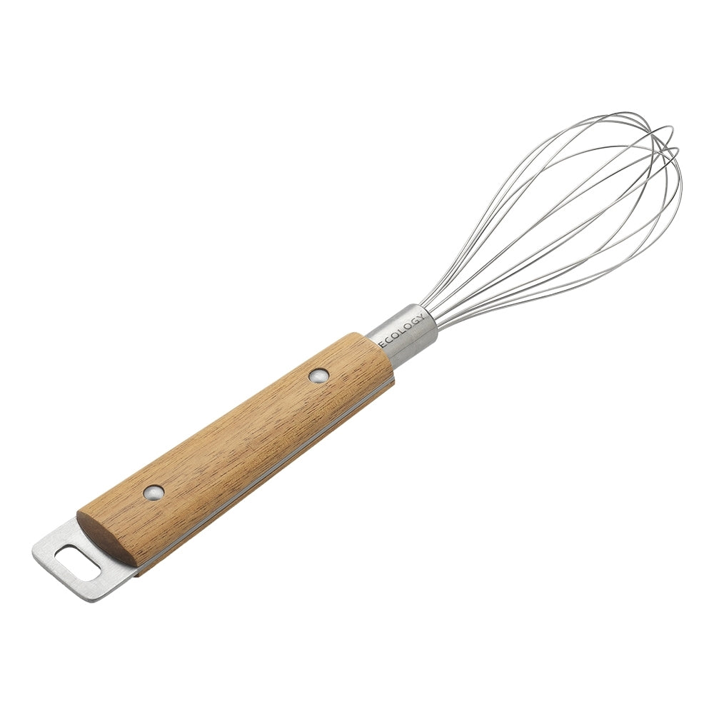 Ecology Provisions Egg Whisk Acacia/Stainless Steel Hand Beater/Mixer Natural