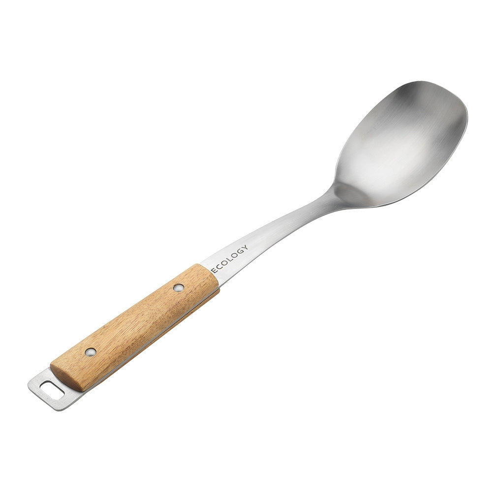 Ecology Provisions Serving Spoon Acacia/Stainless Steel Cooking Utensil Natural