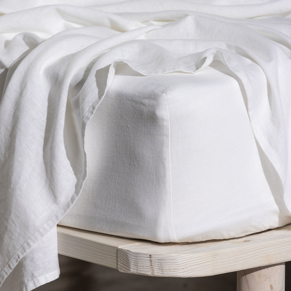 Ecology Dream Size Super King Soft Fitted Bed Sheet White Home Bedding/Linen — image 2