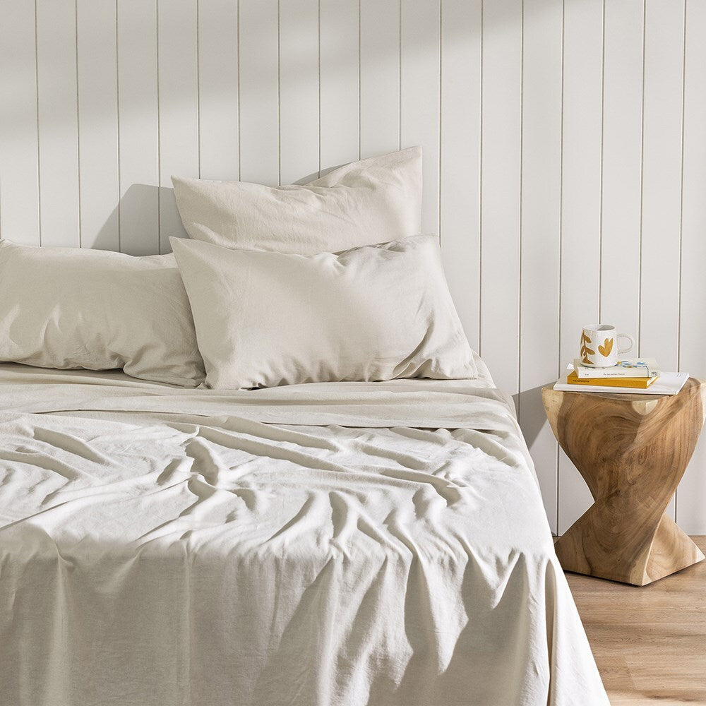 Ecology Dream Size King Soft Flat Bed Sheet Stone Grey Home Bedding/Linen — image 5