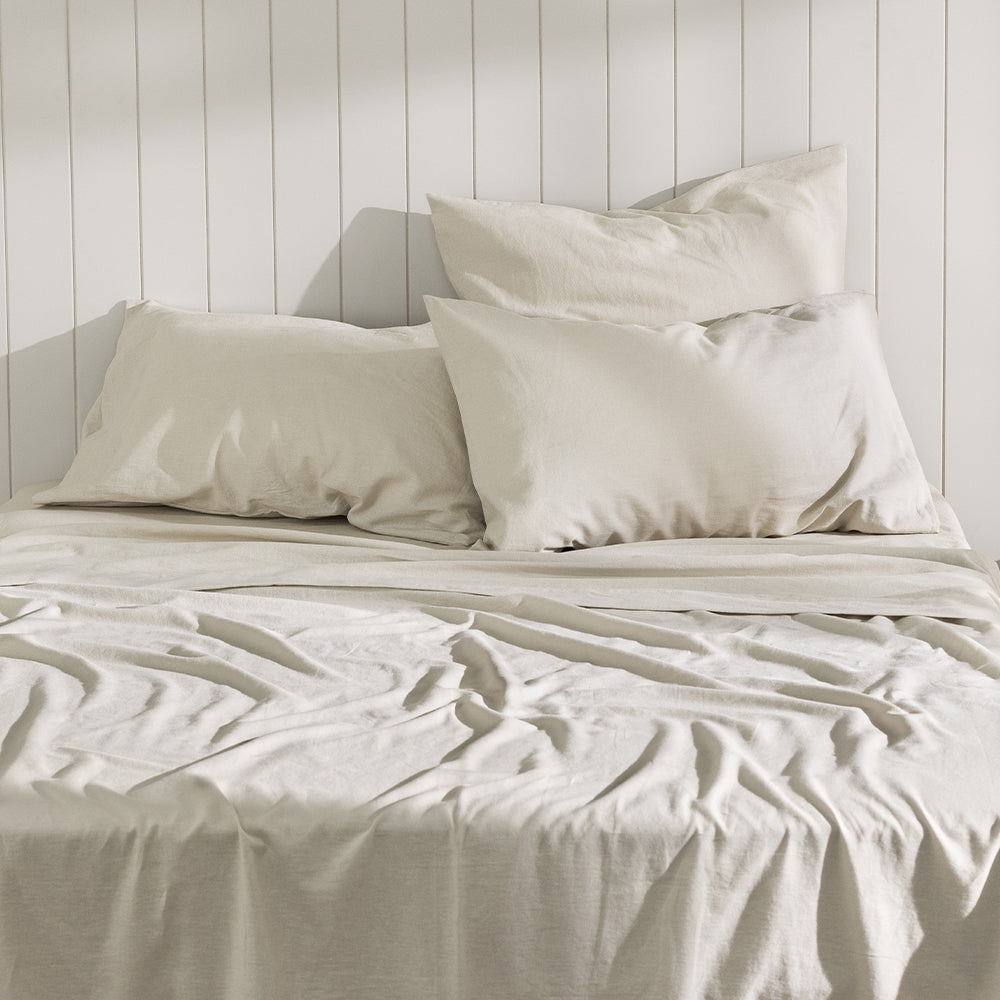 Ecology Dream Size Super King Soft Flat Bed Sheet Stone Home Bedding/Linen