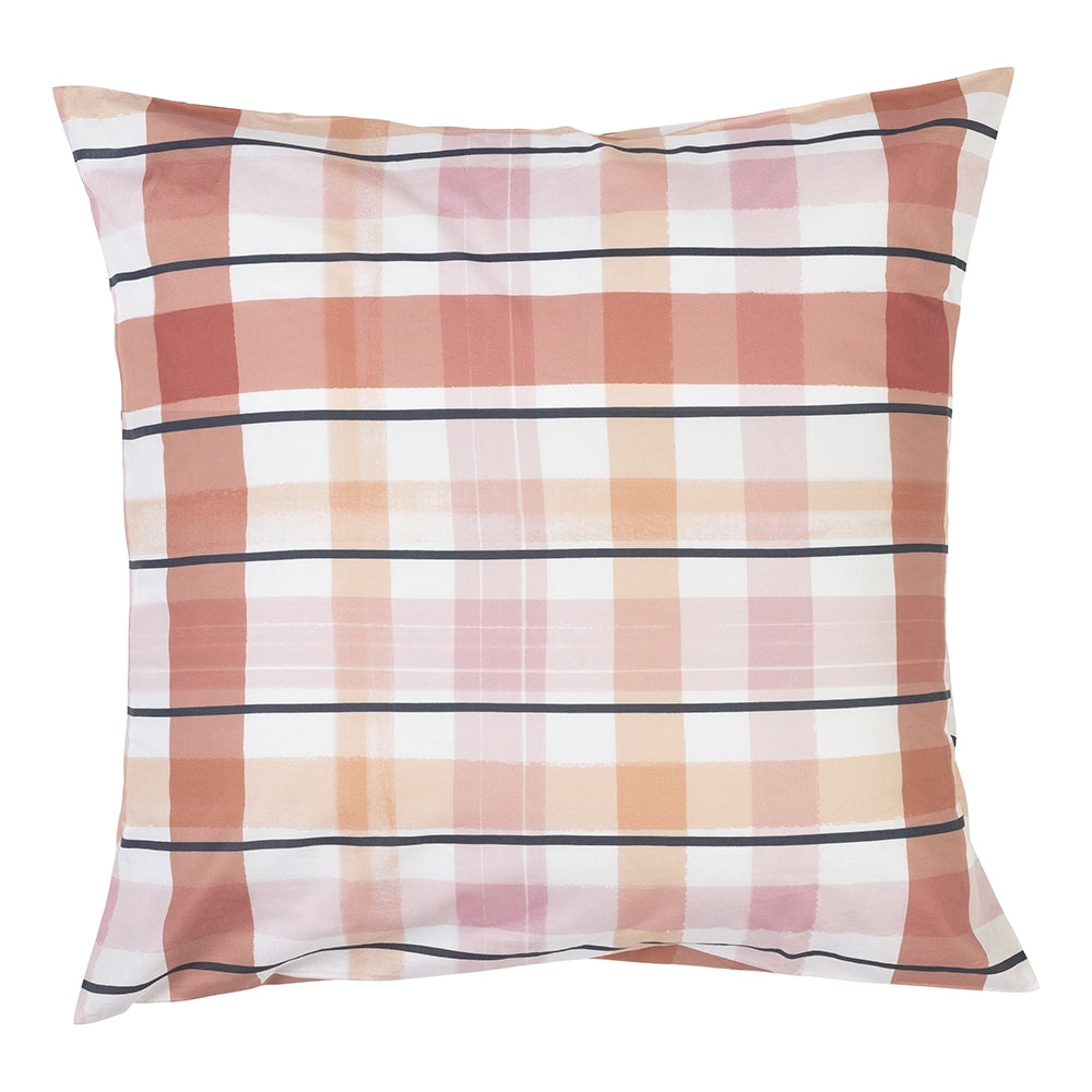 Ecology Isla Size 65 x 65cm Euro Pillowcase Clay/Pink Bedding Organic Cotton
