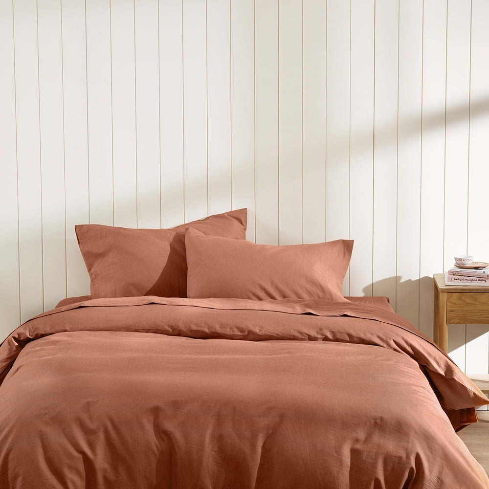 Ecology Dream Size King Soft Fitted Bed Sheet Clay Brown Home Bedding/Linen — image 2