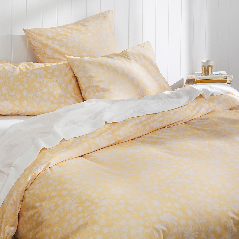 Ecology Solaris Size 65 x 65cm Euro Pillowcase Blush/Lemon Bedding Cotton — image 2