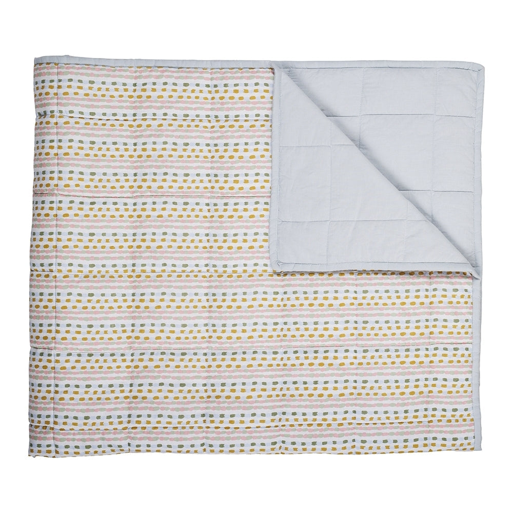 Ecology Casuarina Size 152 x 127cm Soft Quilted Throw Striped Home Bedding