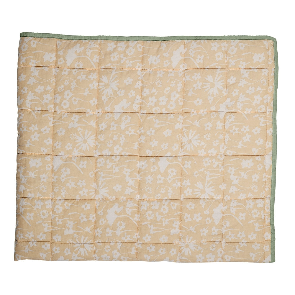 Ecology Solaris Size 152 x 127cm Quilted Throw Blush/Lemon Home Bedding