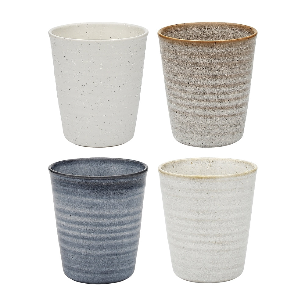 Ecology Ottawa Stoneware Glaze 250ml Espresso Latte Cup/Water Drink Mug Set (4 Pieces)
