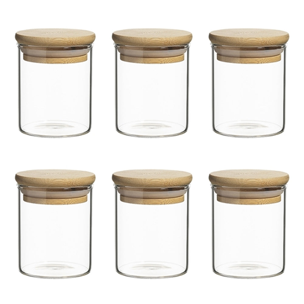 Ecology Pantry 7.5cm Round Spice Jar Container Storage Set w/ Bamboo Lid (6 Pieces)