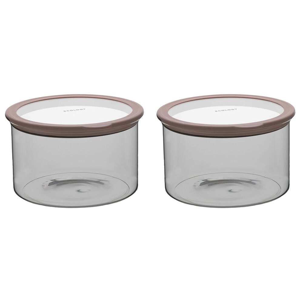 Ecology Store Round 2.9L Glass Barrel/Canister 20.8cm Storage Jar Clear Lid (2 Pack)