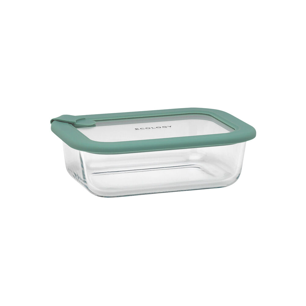 Ecology Store Rectangle Clear Glass Food Storage Container 640ml Eucalyptus (6 Pack) — image 2