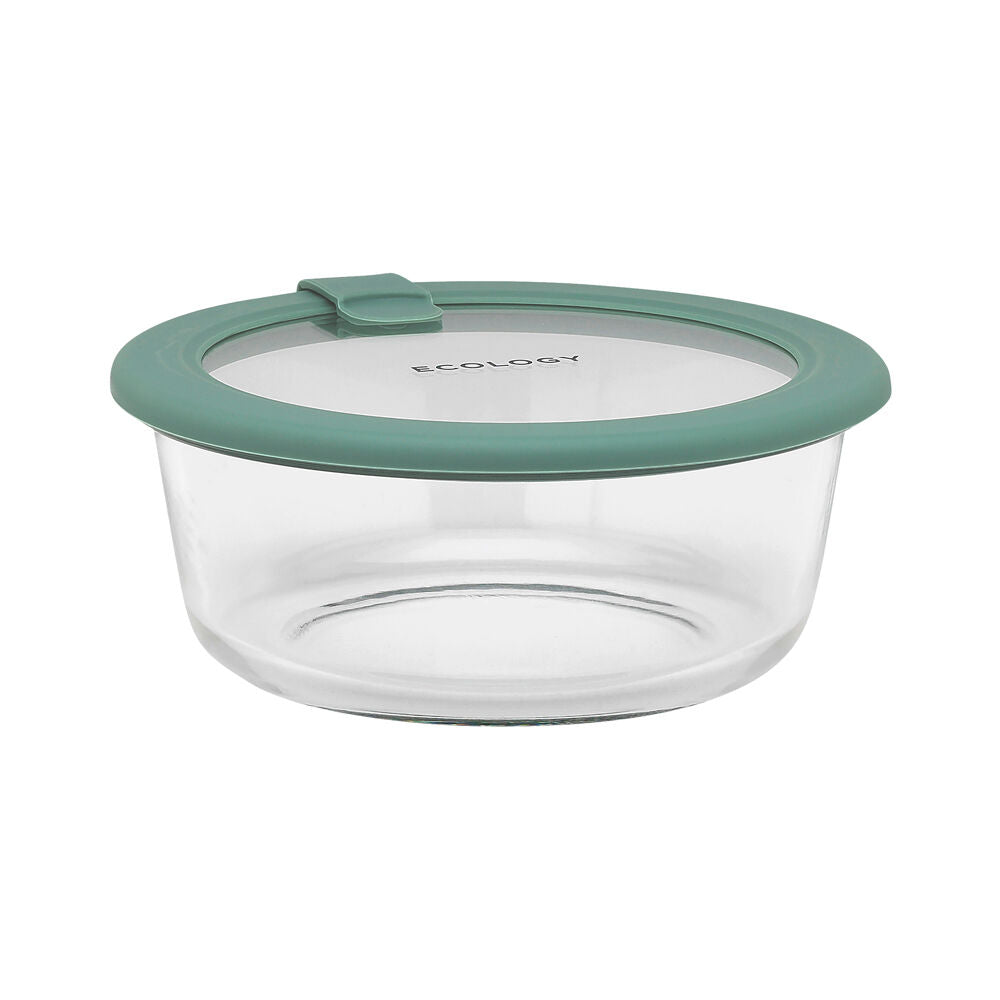 Ecology Store Round Clear Glass Food Storage Container Eucalyptus — 650ml