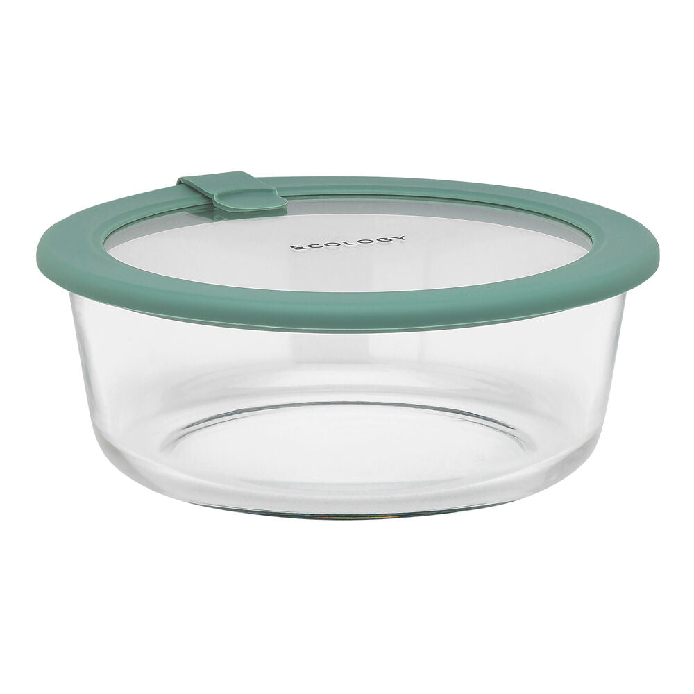Ecology Store Round Clear Glass Food Storage Container Eucalyptus — 950ml