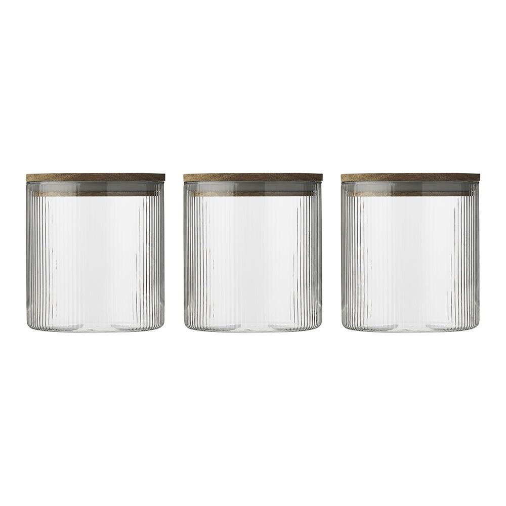 Ecology Infuse Round 650ml Glass Canisters w/ Acacia Lid 10cm (6 Pieces) — image 2