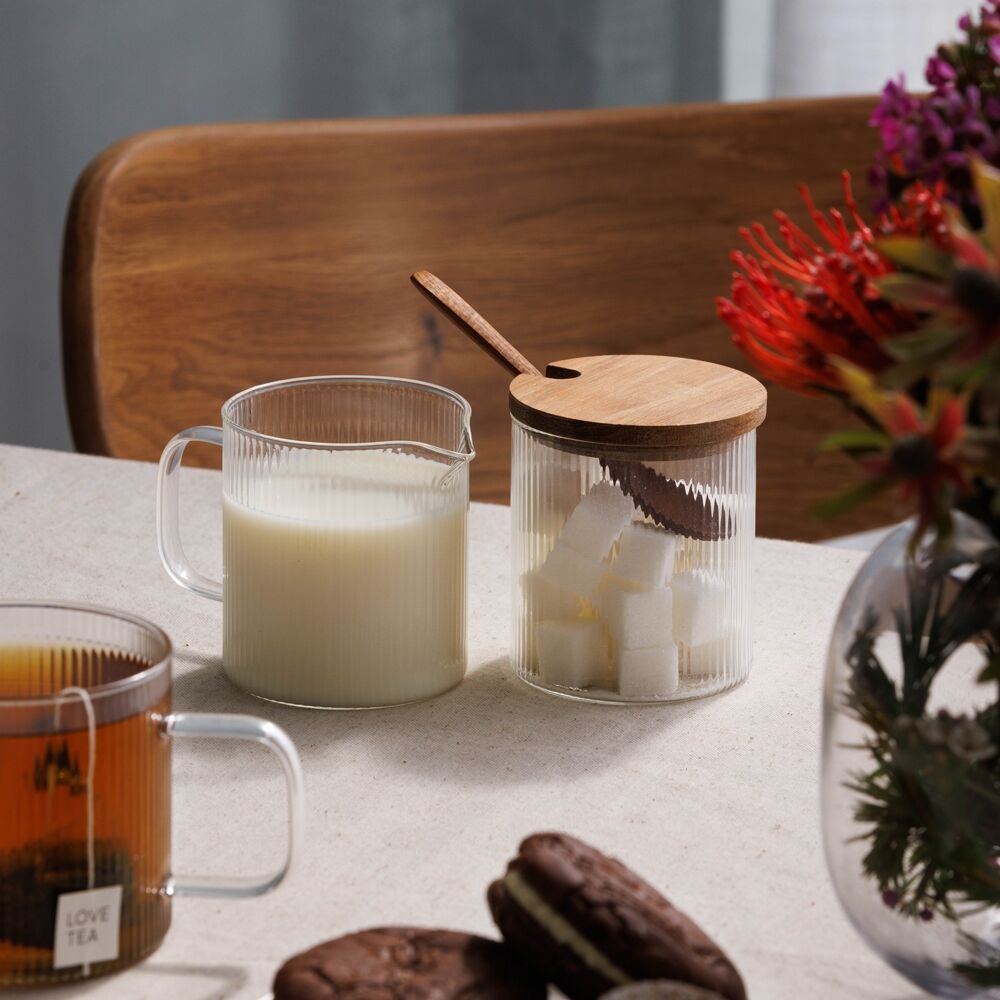 Ecology Infuse Round 650ml Glass Canisters w/ Acacia Lid 10cm (6 Pieces) — image 4
