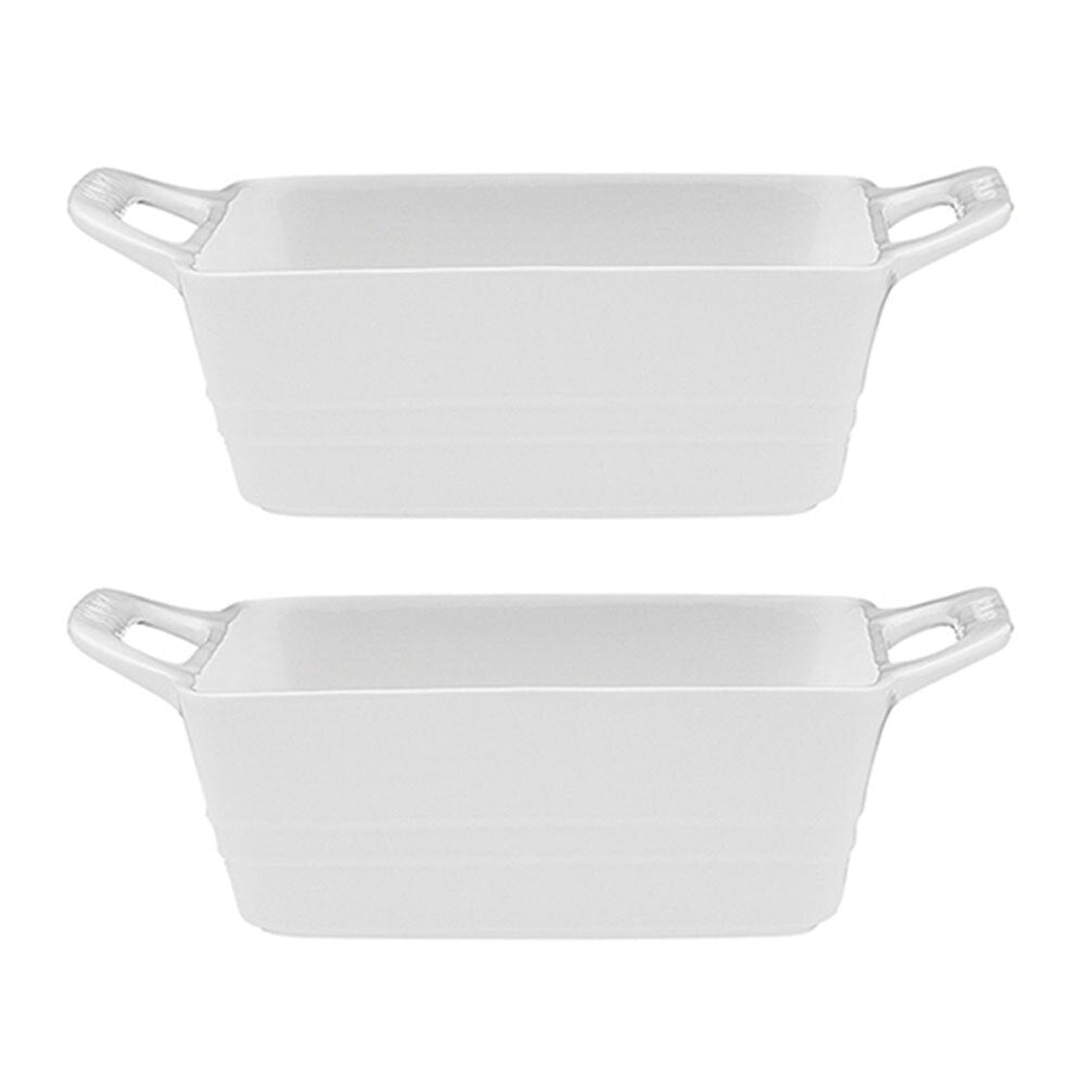Ecology Signature Square 24cm Baker Porcelain Baking Oven Dish Bakeware White (2 Pack)
