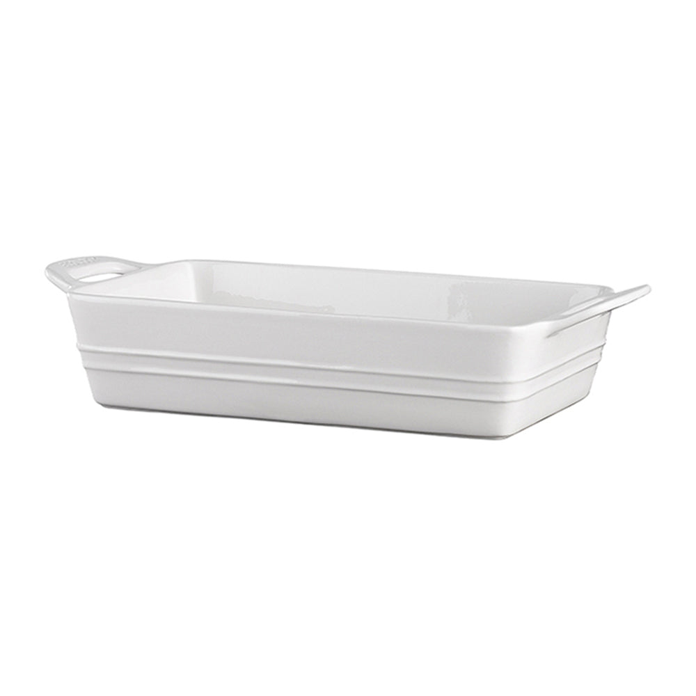 Ecology Signature 30.5x14cm Rectangular Baker Porcelain Dish w/ Handles White (2 Pack) — image 3